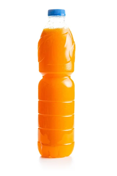 Ένα Μπουκάλι Χυμό Φρούτων Χυμός Πορτοκαλιού Απομονωμένος Στο Λευκό Φόντο — Φωτογραφία Αρχείου