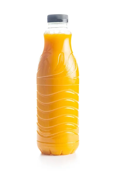 一瓶果汁 在白色背景上隔离的橙汁 — 图库照片