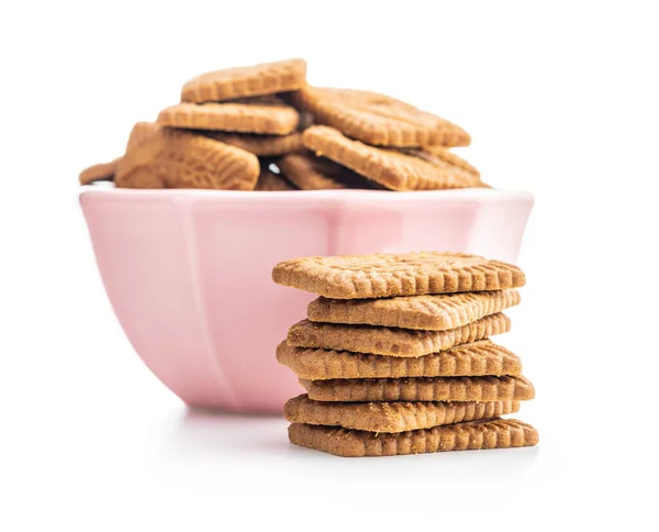 Süße Karamellkekse Leckere Kekse Isoliert Auf Weißem Hintergrund — Stockfoto