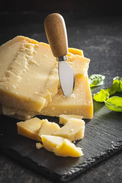 Kesme Tahtasındaki Lezzetli Parmesan Peyniri — Stok fotoğraf