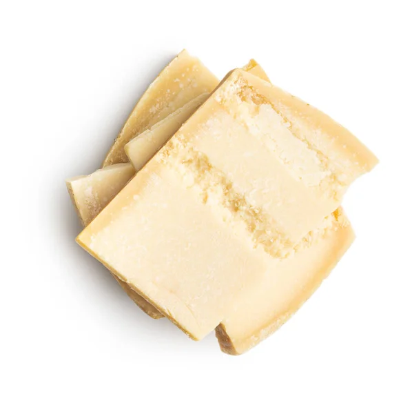 Chutný Parmezán Sýr Izolované Bílém Pozadí — Stock fotografie