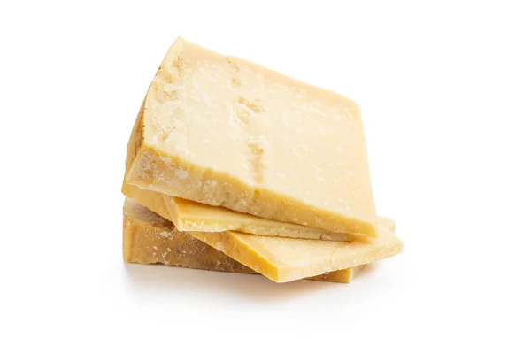 Вкусный Сыр Пармезан Белом Фоне — стоковое фото