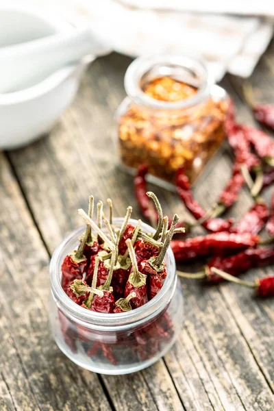 Red Chili Peppers Jar — Stock Photo, Image