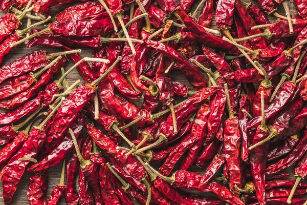 Red Chili Peppers Top View — Stock Photo, Image