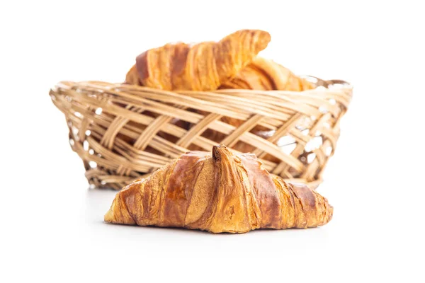 Croissant Manteiga Fresca Isolado Fundo Branco — Fotografia de Stock