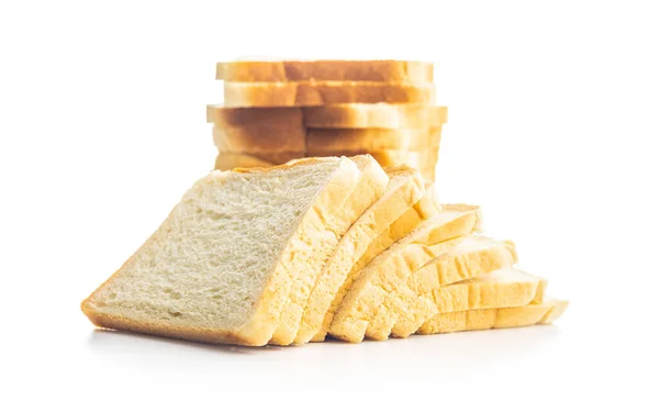 Weißes Toastbrot Scheiben Isoliert Auf Weißem Hintergrund — Stockfoto