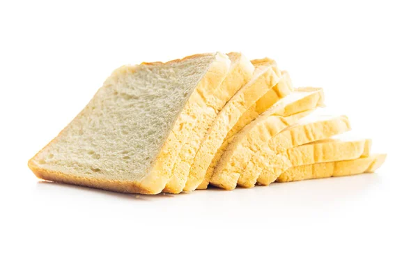 White Sliced Toast Bread Isolated White Background — Stock Photo, Image