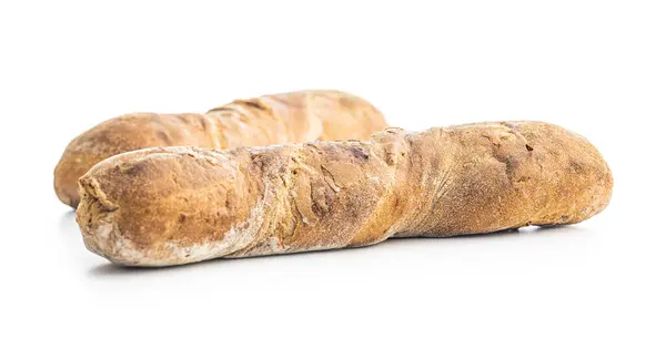 Wholegrain Rustical Baguette Isolated White Background — Stock Photo, Image