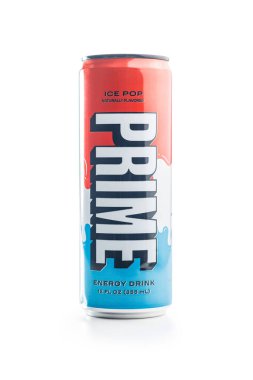 Prime Energy Drink . Bottle drink isolated on the  white background.