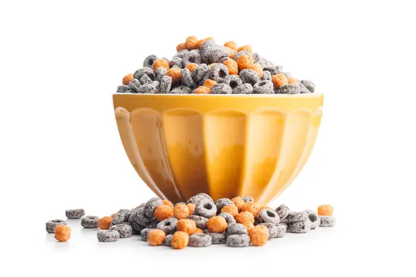 Sweet Breakfast Cereals Bowl Isolated White Background — Stock Photo, Image