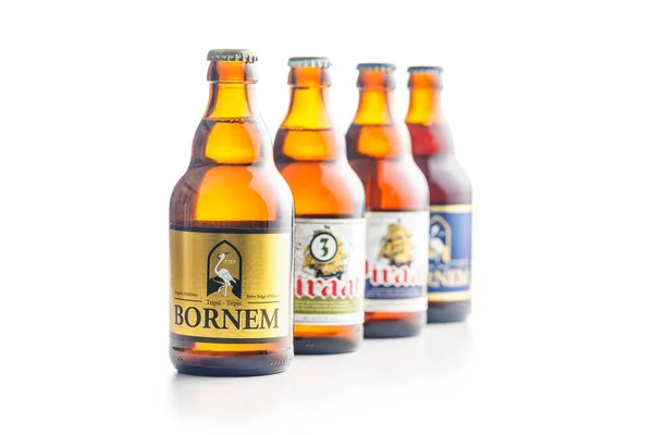 Bottles Belgian Beer Isolated White Background — Stock Photo, Image