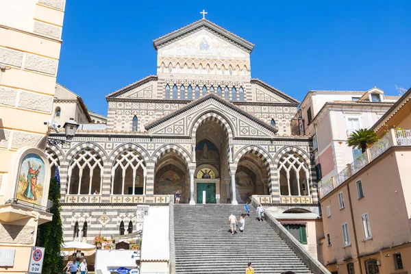 Cattedrale Sant Andrea Duomo Amalfi Vooraanzicht Van Kathedraal Trap — Stockfoto