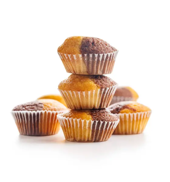 Primer Plano Muffins Aislado Sobre Fondo Blanco — Foto de Stock