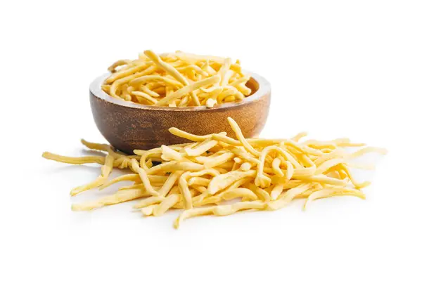 Uncooked Spaetzle Pasta Bowl Isolated White Background — Stock Photo, Image