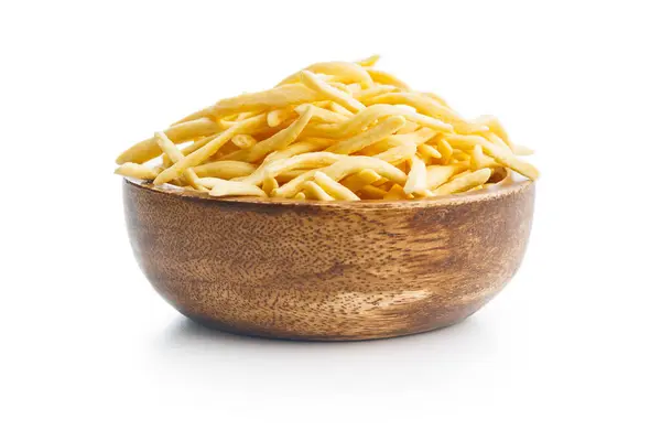 Ongekookte Spaetzle Pasta Kom Geïsoleerd Een Witte Achtergrond Stockfoto