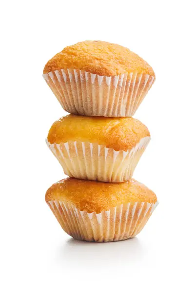Magdaleny Typické Španělské Obyčejné Muffiny Izolované Bílém Pozadí Stock Obrázky