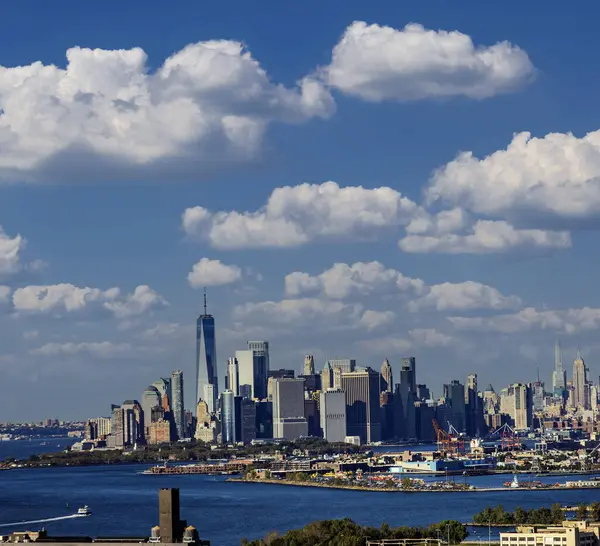 Manhattan Vue Centre Ville Brooklyn Par Une Belle Journée Automne Photos De Stock Libres De Droits