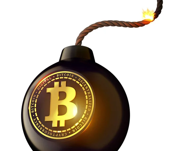 Que Acontecerá Com Bitcoin Nos Próximos Dias Btc Como Bomba Imagens Royalty-Free