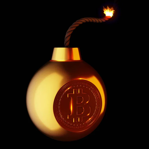 Önümüzdeki Günlerde Bitcoin Olacak Btc Altın Ateşleme Bombası Gibi Siyah - Stok İmaj