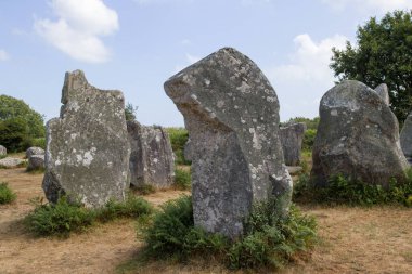 Kerzerho 'nun hizalanması - menhirs sıraları ile arkeolojik alan - Fransa' nın Brittany kentindeki Erdeven departmanı Morbihan köyünde Carnac 'ın yaklaşık 8 km kuzeybatısında yer almaktadır.