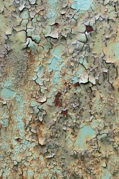 Paslı Demir Yüzeydeki Çatlak Soyulmuş Boyanın Ayrıntıları — Stok fotoğraf