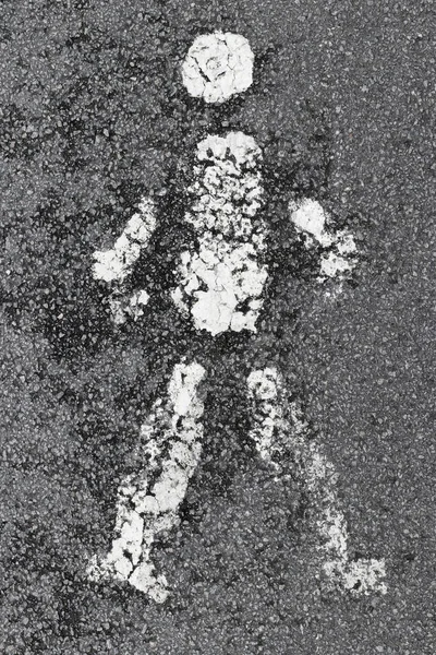 Apenas Para Pedestres Sinal Pavimento — Fotografia de Stock