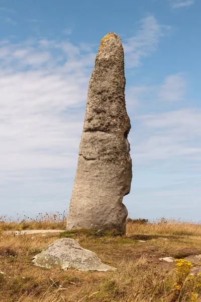 Menhir Cam Louis Monument Mégalithique Plouescat Bretagne France — Photo