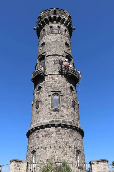 Decinsky Sneznik Observation Tower Beautiful Stone Lookout Tower Has Stood — Stock Photo, Image
