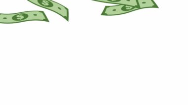 Uçan banknotlar soyut çizgi film klibi