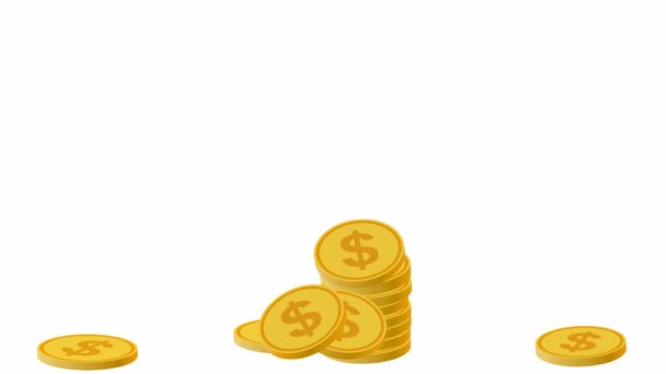 Montón Creciente Dinero Monedas Oro — Vídeos de Stock