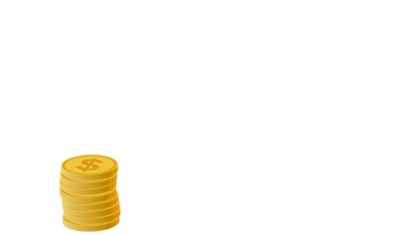 Colunas Crescentes Dinheiro Moedas Ouro — Vídeo de Stock