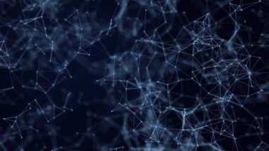 Yavaşça bağlayan parçacıklar, karmaşık yapı, soyut canlandırılmış arkaplan, pleksus gürültüsü, 3d oluşturma