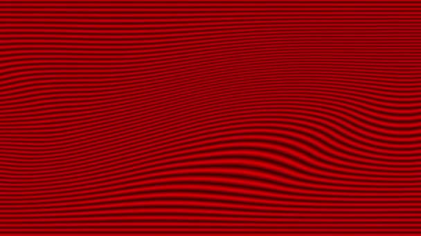 Líneas Rojas Onduladas Movimiento Turbulento Patrón Abstracto Líneas Giratorias Bucle — Vídeo de stock