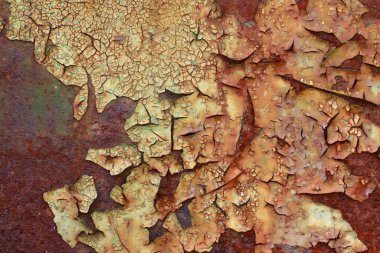 Metal yüzeydeki pul pul boya, grunge doku.