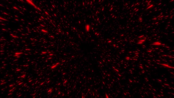 无穷无尽的飞行穿过红粒子场 动画背景 无缝循环 — 图库视频影像