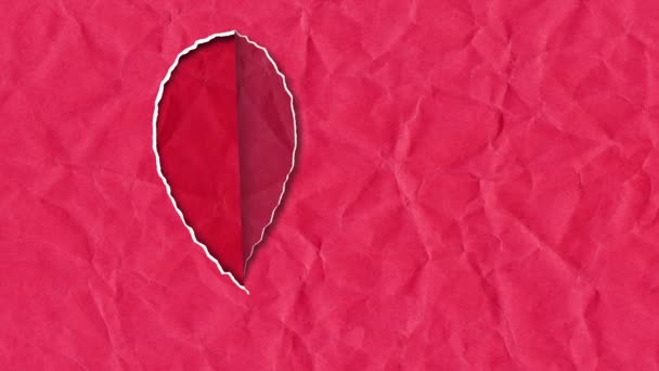 Chatarra Papel Forma Corazón Imágenes Bucle Sin Costura — Vídeo de stock