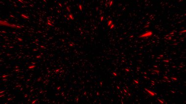 Flight through a field of red particles, abstract background clipart
