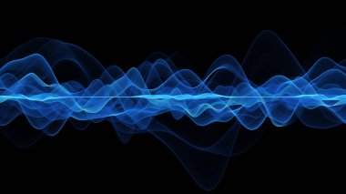 Soyut mavi dalgalar. Dalgalanma. Ses dalgası formu. Geleceksel dalgaların görselleştirilmesi.