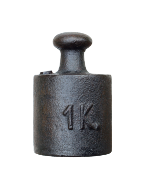 Denge ağırlığı - bir kilogram - şeffaf arkaplanda izole