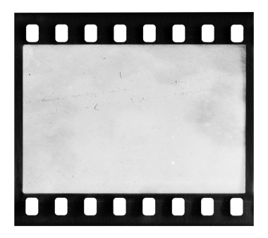 Şeffaf arkaplanda toz ve çiziklerle izole edilmiş gerçek film çerçevesi