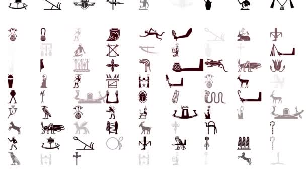 Stream of signs from ancient Egypt, hieroglyphs, symbols and signs, Gods and Goddesses