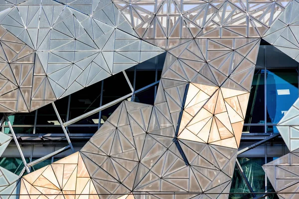 Μελβούρνη Αυστραλία Ιαν 2023 Federation Square Αρχιτεκτονική Λεπτομέρεια Υποβάθρου Σύγχρονοι — Φωτογραφία Αρχείου