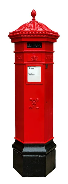 Iconic Victorian Penfold Pillar Box Разработанный 1866 Году Традиционный Красный — стоковое фото