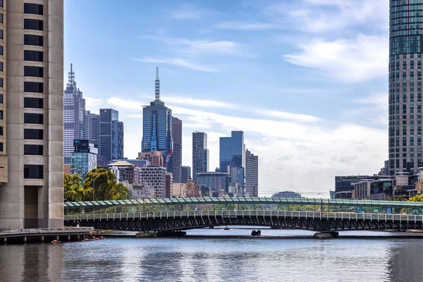 Melbourne Australia Gen 2023 Ponte Paesaggio Urbano Lungo Fiume Yarra — Foto Stock