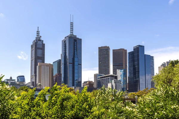 Grattacieli Del Melbourne Central Business District Cbd Visti Attraverso Gli — Foto Stock