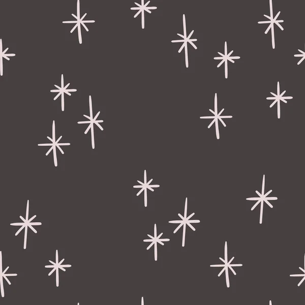 Χαριτωμένο Αφηρημένο Μοτίβο Χειροποίητα Αστέρια Σκούρο Φόντο Διάνυσμα Χωρίς Ραφή — Διανυσματικό Αρχείο