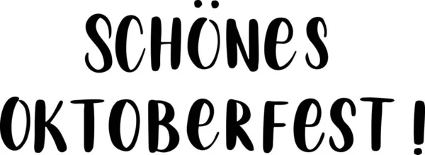 Schnes Oktoberfest Letras Vectoriales Dibujadas Mano Alemán Inglés Significa Saludo — Vector de stock