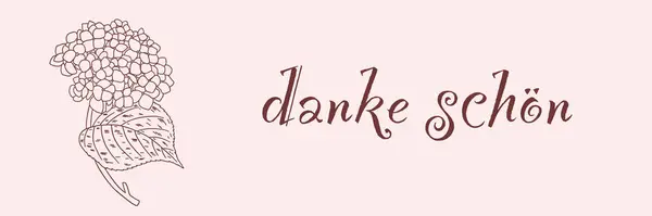 Carta Gratitud Alemana Danke Schon Inglés Significa Gracias Letras Alemanas Ilustraciones de stock libres de derechos