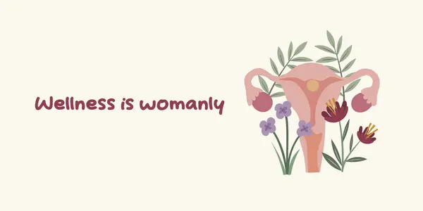 Floral Uterus Inspirational Quote Womens Health Female Strength Reproductive Wellness Ilustracja Stockowa