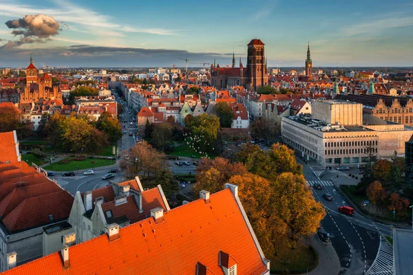 Principal Cidade Gdansk Outono Polônia — Fotografia de Stock